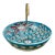 Moroccan Artistic Sink for Bathroom, Handpainted Blue Ceramic For Sale