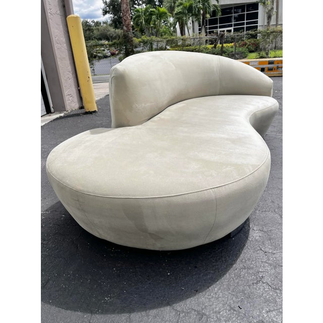 Mid-Century Modern Vintage Modern Cloud Sofa in Soft Sage | Vladimir Kagan for Wieman Style c.1980s For Sale - Image 3 of 12