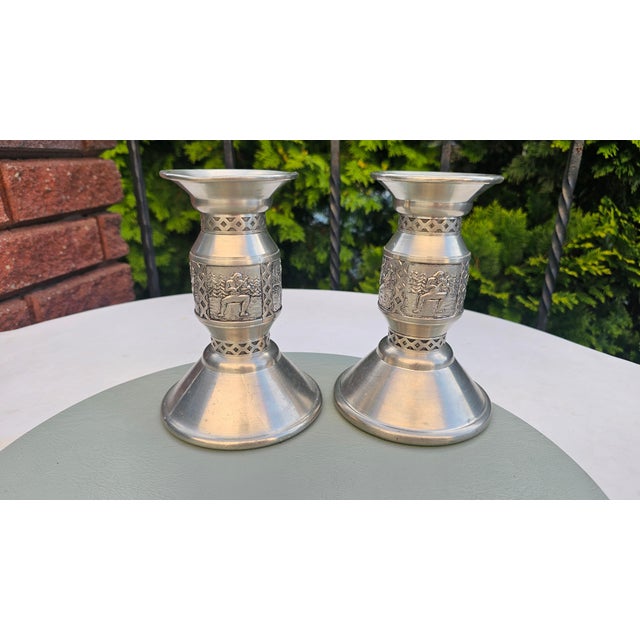 Vintage Pewter Candlesticks, 1970s, Set of 2 For Sale - Image 9 of 9