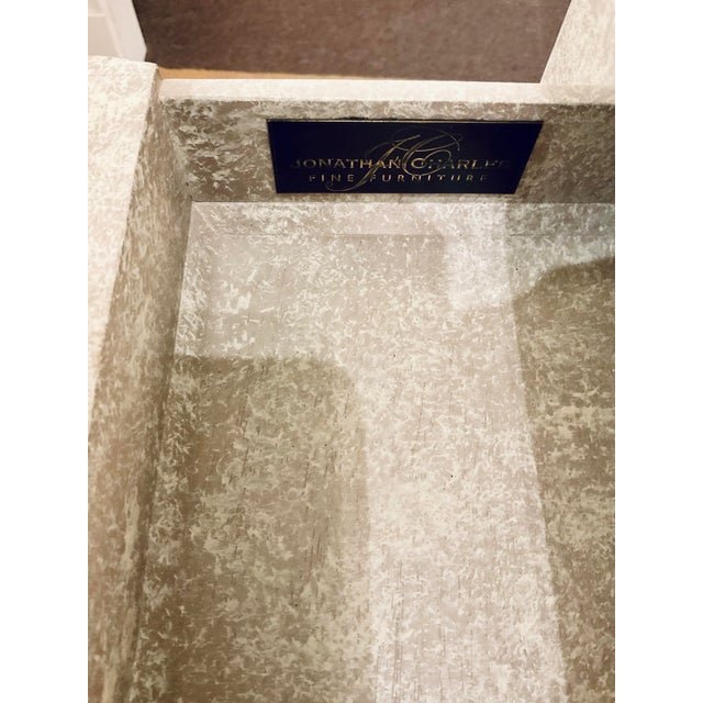 Jonathan Charles Transitional Gustavian Inspired Parquet Console Table For Sale In Atlanta - Image 6 of 8