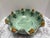 1980s Large Vintage Aqua Glazed Pottery Scalloped Frog Bowl For Sale - Image 5 of 11