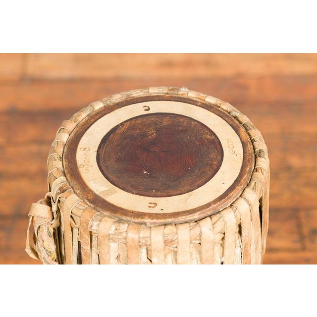 19th Century Burmese Late Teak Ozi Goblet Shaped Drum with Black & Red Lacquer For Sale - Image 9 of 12