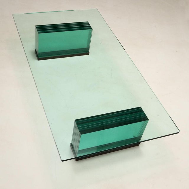Vintage Glass Coffee Table, Italy, 1970s-1980s For Sale - Image 4 of 9