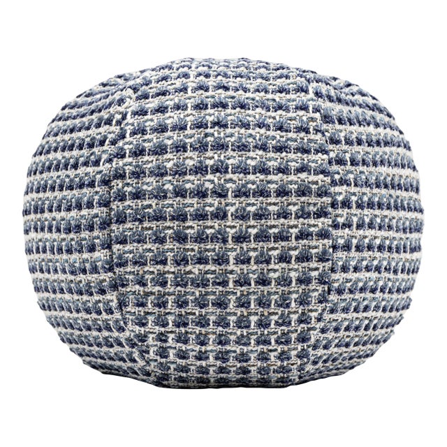 The House Of Scalamandré Heatherton Circle Pillow In Navy For Sale