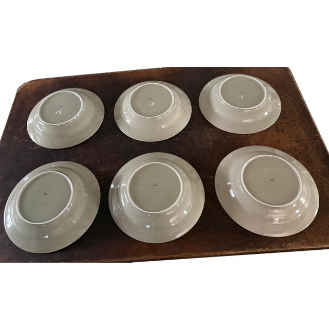 Vintage Restoration Hardware Chinese Porcelain Grand-Rimmed Pasta Bowls Set of 6 For Sale - Image 10 of 16