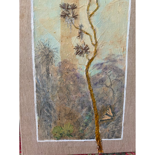 “The Haunt of the Butterfly” — Vintage Signed Original Mixed-Media Botanical Collage For Sale - Image 4 of 16