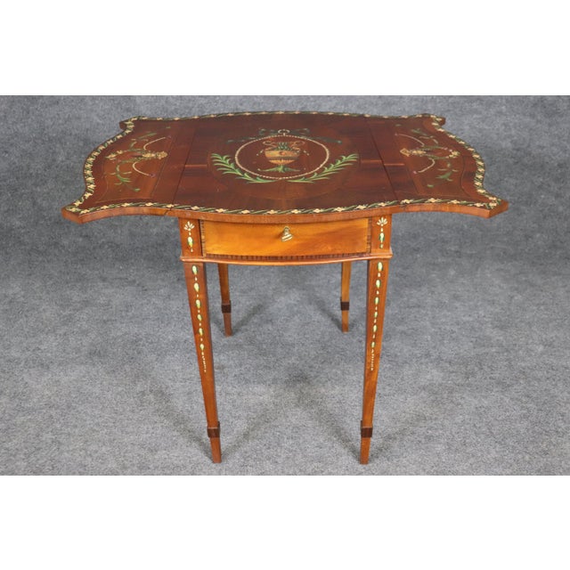 Rare Adams Paint Decorated English Pembroke Table Circa 1920 For Sale - Image 12 of 12