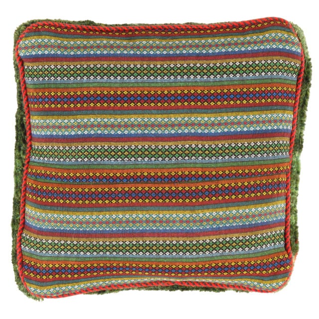 This Gabbeh pillow is made of high-quality LAMBS WOOL The piece was crafted with good workmanship. Gabbeh rugs are made by...