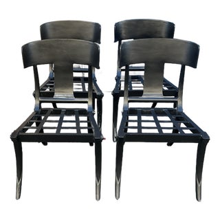 1980s Vintage Klismos Dining Chairs - Set of 4 For Sale