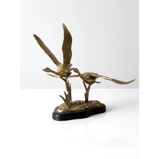 Vintage Figural Brass Birds Sculpture For Sale - Image 9 of 13