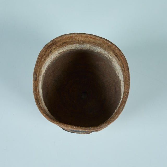 Stoneware Table Planter with Black Glaze For Sale - Image 12 of 13