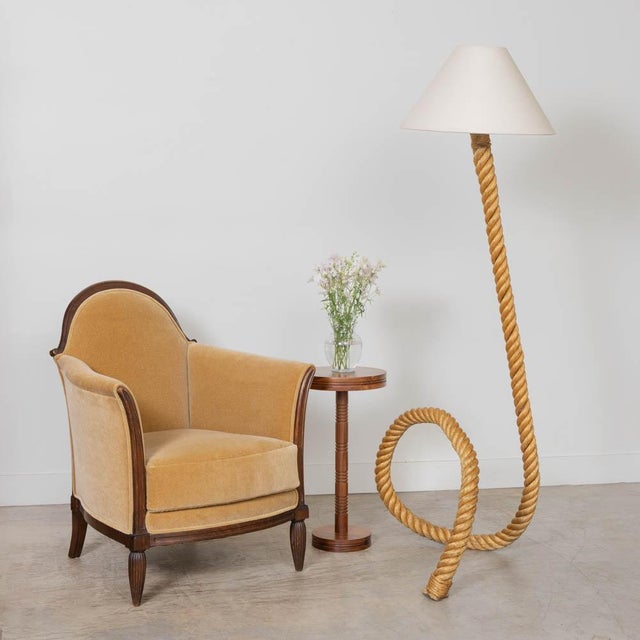 French Large French Sculptural Rope Floor Lamp in the Style of Audoux-Minet For Sale - Image 3 of 17