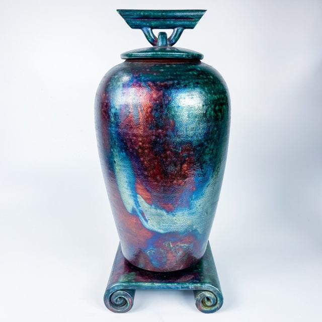Mike Brennan Raku Pottery Statement Vessel For Sale In Los Angeles - Image 6 of 12