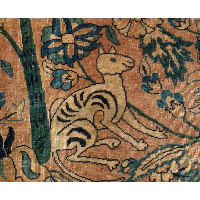 Antique Persian Kirman Botanic Handmade Wool Rug For Sale - Image 9 of 9