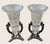 Vintage Godinger Cut Crystal Urn Vases Silverplate Ornate Stands Pair 11" For Sale - Image 10 of 10