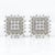 Early 21st Century 18k White Gold Square Cluster Pear & Round Rose-Cut Diamond Earrings, Pair For Sale - Image 5 of 6