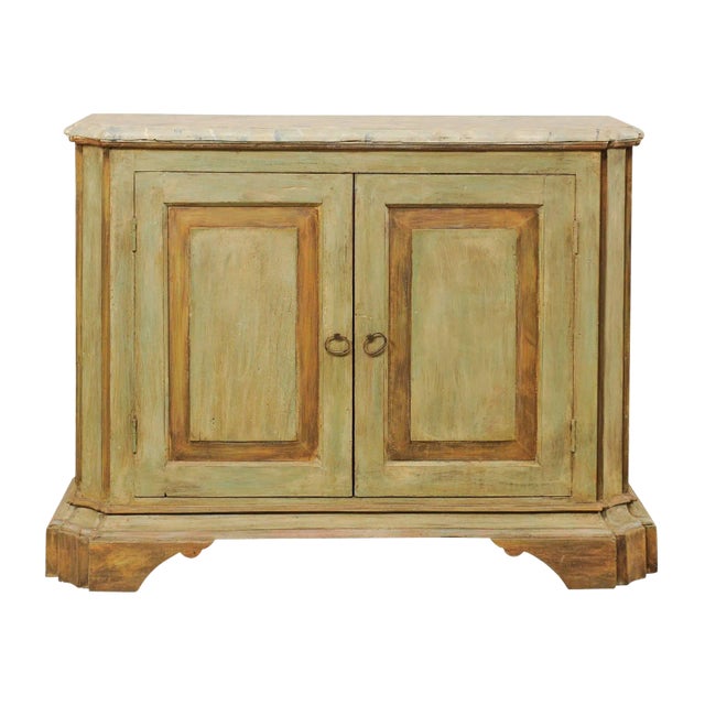 Vintage Italian Style Two-Door Painted Wood Buffet For Sale