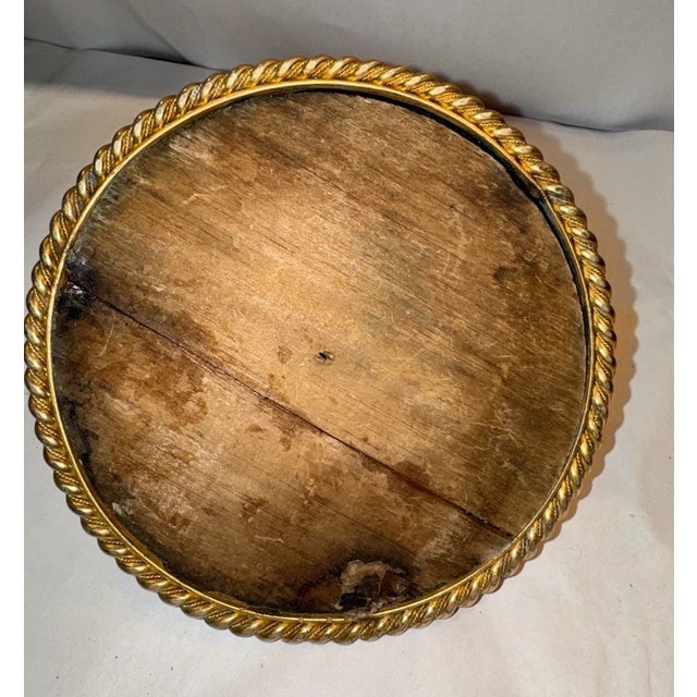 19th Century French Brass & Bronze Art Nouveau Inkwell With Art Glass Marble Top For Sale - Image 9 of 11