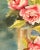 One-of-a-kind watercolor painting of soft rose blossoms surrounded by a cool, minimalist background, circa 1950. Displayed...