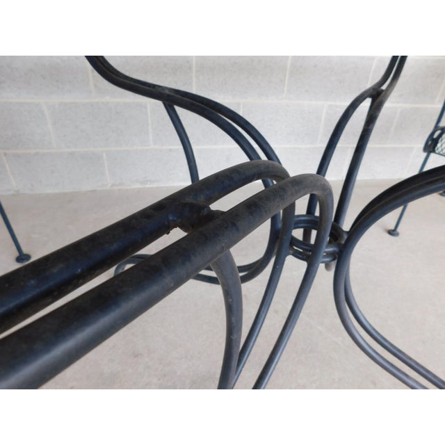 Mid-Century Modern Vintage Woodard Style Wrought Iron Outdoor Dining Table 42" X 72" For Sale - Image 3 of 6