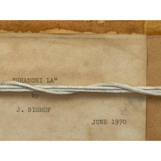 Mountain Lake Forest Landscape Scene - Vintage 20th Century Oil Painting 1970 For Sale - Image 4 of 17