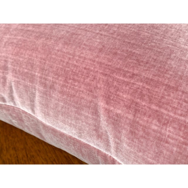 Custom Mauve Pink Velvet Mohair Pillows - A Pair For Sale In New York - Image 6 of 7
