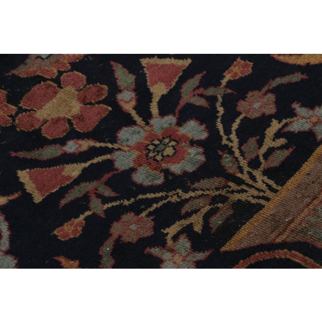 Textile Oversized Antique Shahrestan Rug in Blue With Floral Patterns, From Rug & Kilim For Sale - Image 7 of 11