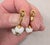 White Vintage Early 1950s Signed Napier Goldtone White Resin Filigree Drop Clip Earrings-2 Pieces For Sale - Image 8 of 10