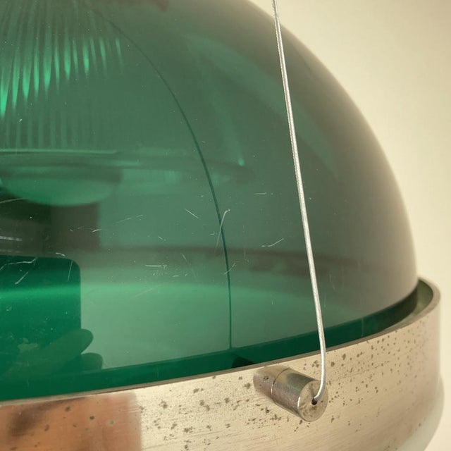 Chandelier in Green Acrylic Glass Pendant Lamp, 1960s For Sale - Image 11 of 14