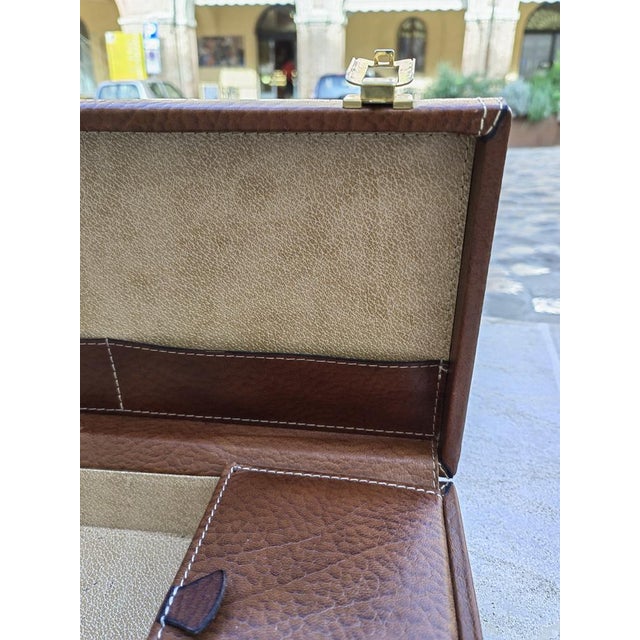 Brown Container Box in Leather, 1950s For Sale - Image 8 of 18