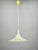 Sculptural 1970s Italian Guzzini “Trumpet” pendant light, produced by Meblo, distinguished by its dramatic Space Age...