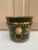 Early 20th Century French Neoclassical Tole Green & Gold Cachepot Planter Vase With Lion Heads For Sale In South Bend - Image 6 of 7