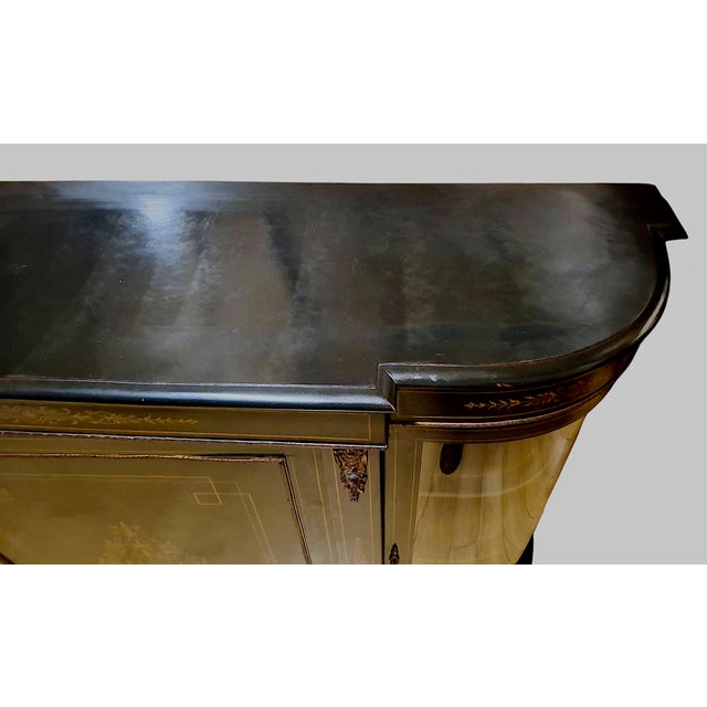 Mid 19th Century Napoleon III Second Empire Ebonized and Inlaid Credenza For Sale - Image 4 of 11