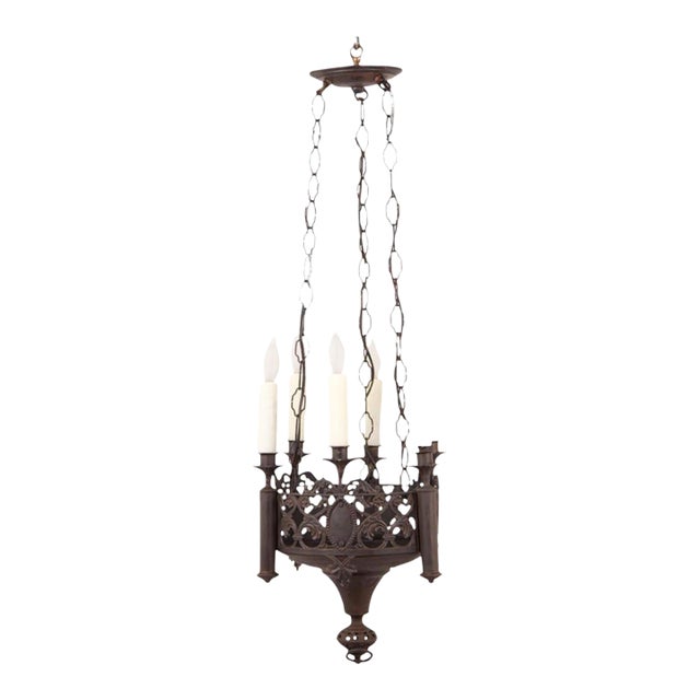 1920s Gothic Revival Chandelier For Sale