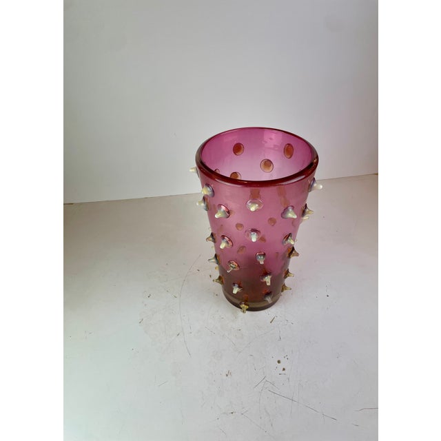 Modern Thorn Spikes Murano Glass Vase by Pino Signoretto, Italy, 1990s For Sale - Image 3 of 18