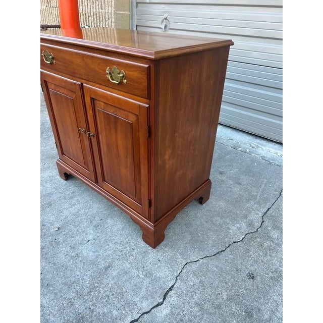 Henkel Harris American Colonial Cherry Wood Server or Bar Cabinet Solid wood , original brass hardware Well made, dovetail...