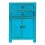 Distressed Crack Peeling Turquoise Blue 2 Drawers End Table Nightstand For Sale