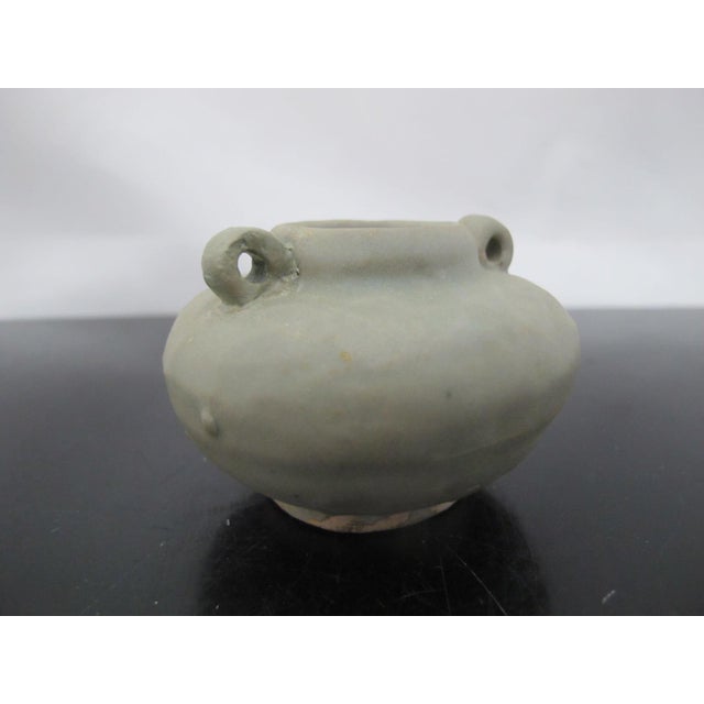 19th Century Chinese Longquan Celadon Glazed Double Handle Jarlet Vessel For Sale - Image 5 of 9