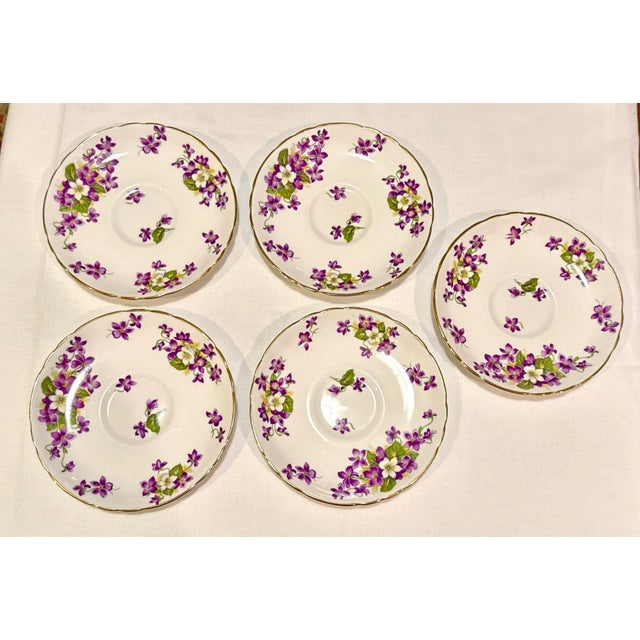 Royal Tuscan English Tea Cups & Saucers - Set of 5 For Sale - Image 13 of 15