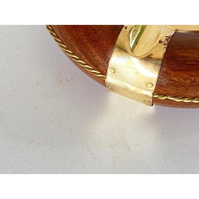 Brown Wood and Brass Ashtray in Brown and Gold, France, 1970 For Sale - Image 8 of 10