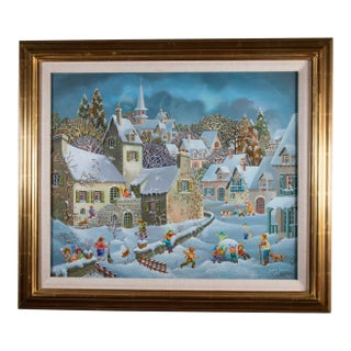 Late 20th Century Sophie Damez - French - Oil on Canvas - 1981 For Sale