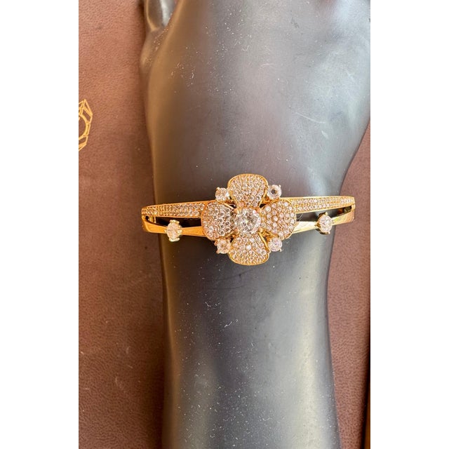 3.8 Carat Diamond 14 Karat Gold Cocktail Bangle Bracelet /cuff Estate 13.8 Gm For Sale - Image 13 of 18