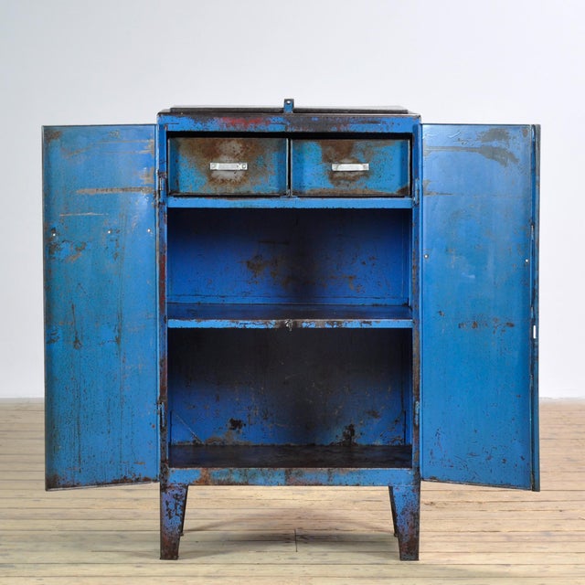 Vintage Industrial Iron Cabinet, 1970s For Sale - Image 4 of 15