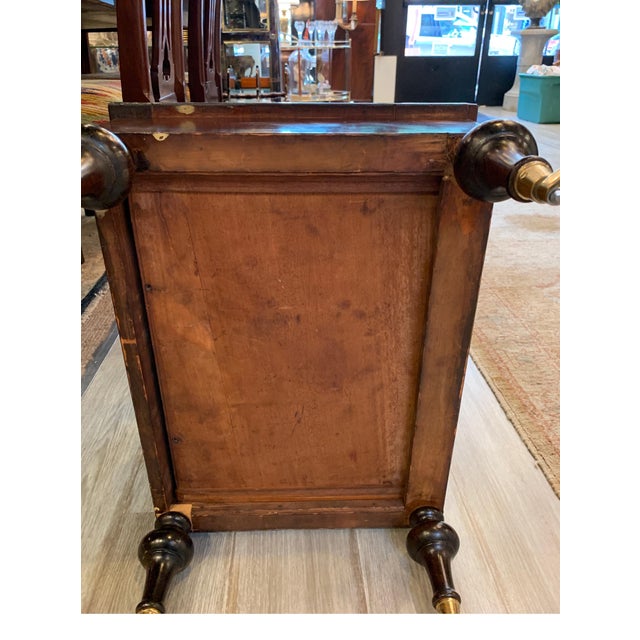 Early Victorian Solid Rosewood Three-Section Canterbury with Drawer and Casters For Sale - Image 10 of 18