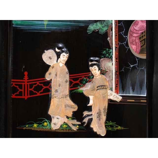 C. 1920-1940s Chinoiserie Inlaid Coromandel Screen For Sale - Image 13 of 18
