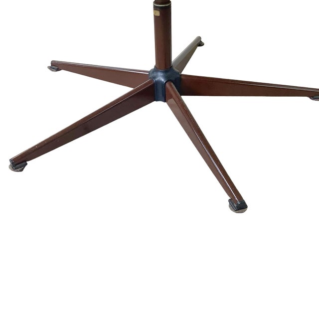 Burnt Umber Mid-Century Style Tufted Upholstery and Bentwood Swivel Lounge Chair For Sale - Image 8 of 17