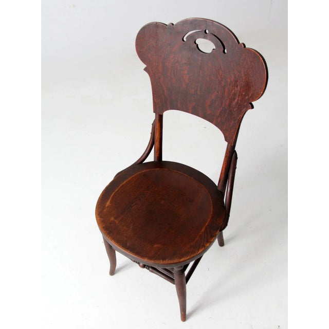 Wood Antique Bentwood Chair With Cutout Back For Sale - Image 7 of 13