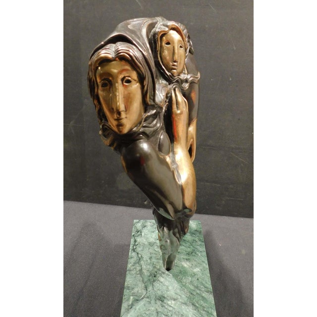 Sunol Alvar "Maternidad" Bronze Sculpture With Granite Base Signed For Sale - Image 4 of 11