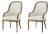 Walnut Art Deco Style Upholstered Dining Armchairs- Sets of 2 For Sale