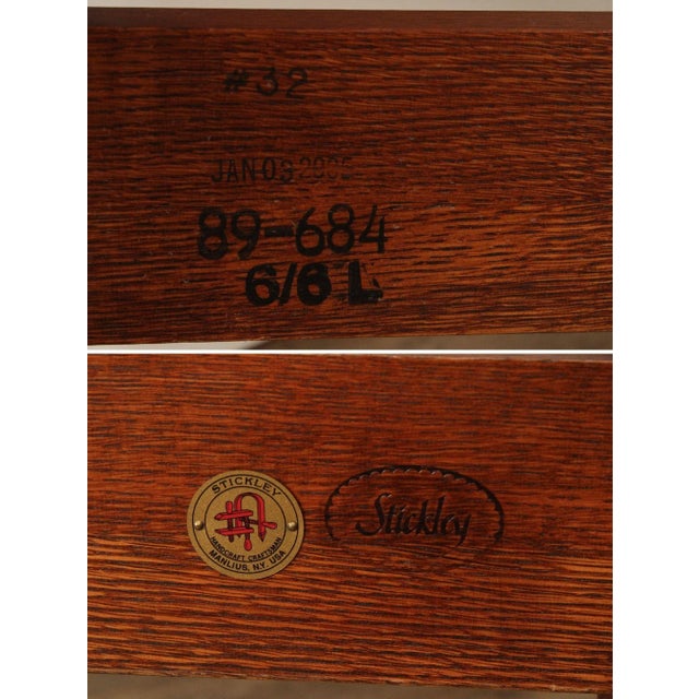 Brown Stickley Mission Collection King Size Oak Prairie Bed For Sale - Image 8 of 12